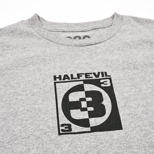Half Evil 333 Logo Graphic T-shirt Men's Medium Gray Short Sleeve Skater Street